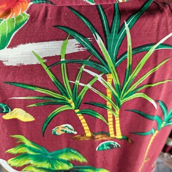Vintage Kennington Ltd Red/Green Hawaiian Shirt M - Picture 9 of 11